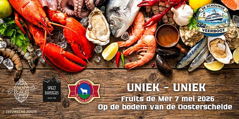 Fruits de Mer Lunch op de bodem van de Oosterschelde.