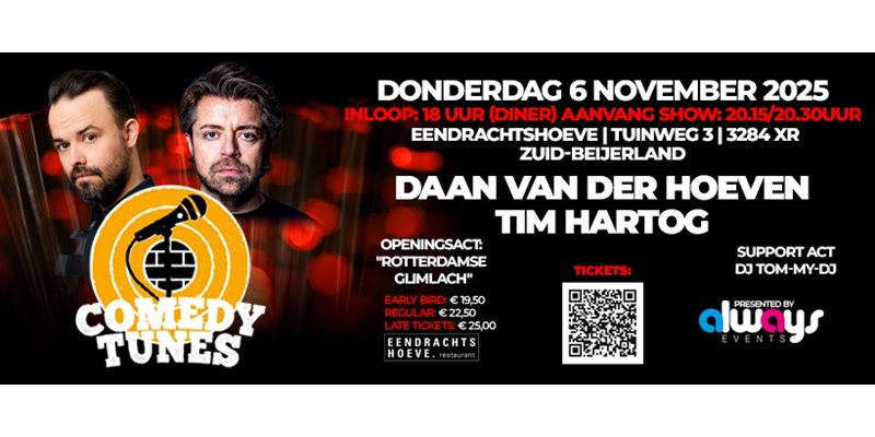 Comedyshow met Daan van der Hoeven & Tim Hartogh