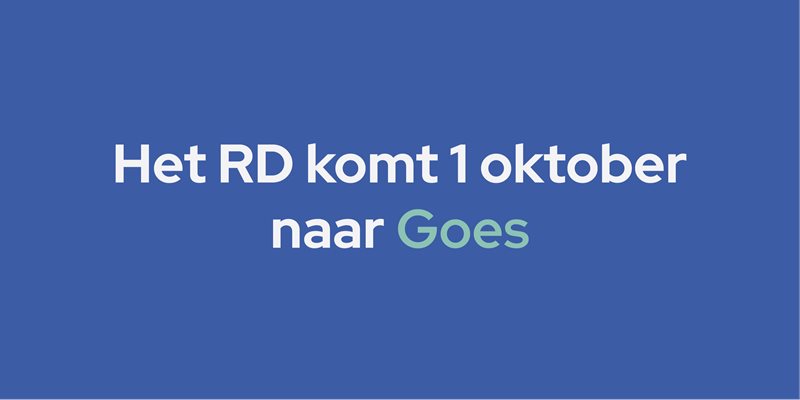 Het RD komt 1 oktober naar Goes