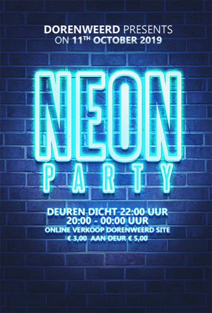 Schoolfeest Neon Party Dorenweerd College