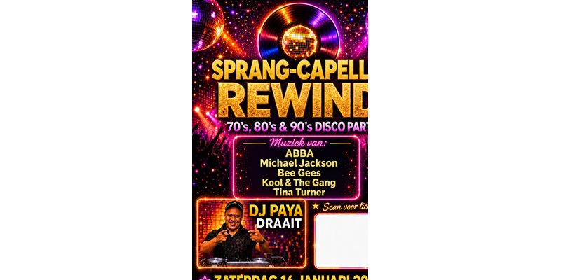 Sprang-Capelle Rewind – 70’s, 80’s & 90’s Disco Party